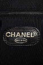 FWRD Renew Chanel Logo Chain Tote Bag in Black, view 5, click to view large image.