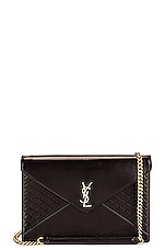 FWRD Renew Saint Laurent Gaby Chain Bag in Nero, view 1, click to view large image.