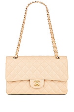 FWRD Renew Chanel 2012 Quilted Caviar Classic Double Flap Bag in Beige, view 1, click to view large image.