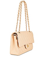 FWRD Renew Chanel 2012 Quilted Caviar Classic Double Flap Bag in Beige, view 3, click to view large image.