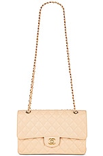 FWRD Renew Chanel 2012 Quilted Caviar Classic Double Flap Bag in Beige, view 6, click to view large image.