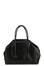 FWRD Renew Givenchy Medium Antigona Lock Soft Bag in Black, view 2, click to view large image.