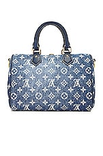 FWRD Renew Louis Vuitton Speedy Bandouliere 25 Bag in Denim Blue, view 2, click to view large image.