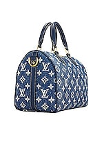 FWRD Renew Louis Vuitton Speedy Bandouliere 25 Bag in Denim Blue, view 3, click to view large image.