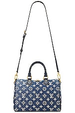 FWRD Renew Louis Vuitton Speedy Bandouliere 25 Bag in Denim Blue, view 5, click to view large image.