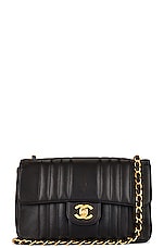 FWRD Renew Chanel Small Mademoiselle Half Flap Shoulder Bag in Black, view 1, click to view large image.