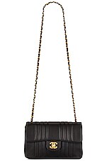 FWRD Renew Chanel Small Mademoiselle Half Flap Shoulder Bag in Black, view 5, click to view large image.