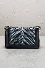 FWRD Renew Chanel Medium Boy Chain Flap Bag in Black, view 3, click to view large image.