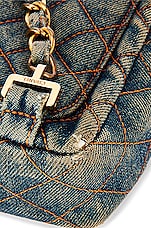 FWRD Renew Chanel Vintage Denim Flap Backpack in Blue, view 10, click to view large image.