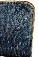 FWRD Renew Chanel Vintage Denim Flap Backpack in Blue, view 8, click to view large image.
