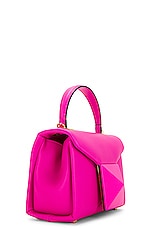 FWRD Renew Valentino Garavani Mini One Stud Top Handle Bag in Pink, view 3, click to view large image.