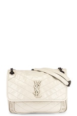 FWRD Renew Saint Laurent Medium Niki Monogramme Chain Bag in Blanc Vintage, view 1, click to view large image.