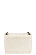 FWRD Renew Saint Laurent Medium Niki Monogramme Chain Bag in Blanc Vintage, view 2, click to view large image.