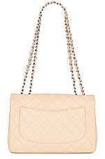 FWRD Renew Chanel Large Quilted Caviar Classic Single Flap Shoulder Bag in Beige, view 2, click to view large image.