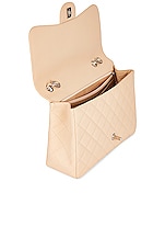 FWRD Renew Chanel Large Quilted Caviar Classic Single Flap Shoulder Bag in Beige, view 4, click to view large image.