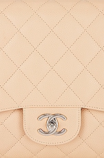FWRD Renew Chanel Large Quilted Caviar Classic Single Flap Shoulder Bag in Beige, view 7, click to view large image.