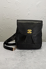 FWRD Renew Chanel Vintage Caviar Triple CC Backpack in Black, view 2, click to view large image.
