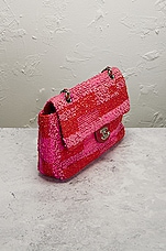 FWRD Renew Chanel Medium Single Flap Bag in Pink & Red, view 4, click to view large image.