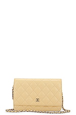FWRD Renew Chanel Matelasse Caviar Classic Wallet on Chain Shoulder Bag in Cream, view 1, click to view large image.