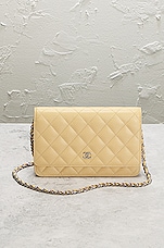 FWRD Renew Chanel Matelasse Caviar Classic Wallet on Chain Shoulder Bag in Cream, view 2, click to view large image.