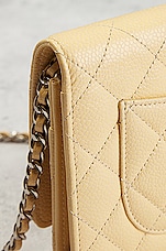 FWRD Renew Chanel Matelasse Caviar Classic Wallet on Chain Shoulder Bag in Cream, view 8, click to view large image.