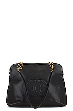 FWRD Renew Chanel Vintage Caviar CC ZipTote Bag in Black, view 1, click to view large image.