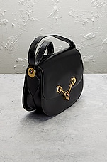 FWRD Renew Gucci Vintage Leather Horsebit Shoulder Bag in Black, view 4, click to view large image.