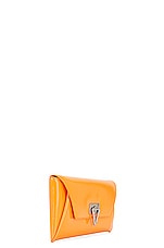 FWRD Renew Bottega Veneta Small Point Lock Clutch in Tangerine & Silver, view 3, click to view large image.