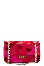 FWRD Renew Chanel 2017 Lambskin 2.55 Double Flap Double Chain Shoulder Bag in Pink, view 1, click to view large image.