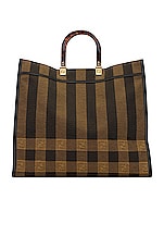 FWRD Renew Fendi Pecan Sunshine Shopper Tote in Brown, view 1, click to view large image.