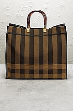FWRD Renew Fendi Pecan Sunshine Shopper Tote in Brown, view 3, click to view large image.