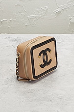 FWRD Renew Chanel Filigree Chain Vanity Clutch in Beige, view 4, click to view large image.