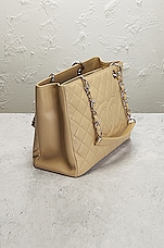 FWRD Renew Chanel Caviar Grand Shopping Tote Bag in Beige, view 4, click to view large image.