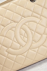 FWRD Renew Chanel Caviar Grand Shopping Tote Bag in Beige, view 7, click to view large image.