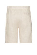 Frescobol Carioca Felipe Linen Shorts in Sand, view 2, click to view large image.
