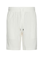 Frescobol Carioca Augusto Terry Cotton Blend Shorts in Ivory, view 1, click to view large image.