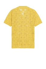 Frescobol Carioca Raul Crochet Cardigan Shirt in Lemon, view 2, click to view large image.