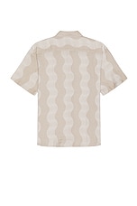 Frescobol Carioca Castro Cabana Stripe Linen Classic Shirt in Truffle, view 2, click to view large image.