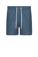 Frescobol Carioca Sport Micro Ipanema Camada Print Swim Shorts in Perennial Blue, view 1, click to view large image.