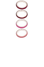 FRY POWERS Set of 4 Ombre Enamel Rings in Pink Ombre, view 1, click to view large image.
