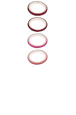 FRY POWERS Set of 4 Ombre Enamel Rings in Pink Ombre, view 3, click to view large image.