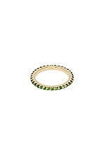 FRY POWERS Pave Gem Stacking Ring in Green Tsavorite & 14K Yellow Gold, view 1, click to view large image.