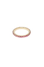 FRY POWERS Pave Gem Stacking Ring in Fuchsia Sapphire & 14K Rose Gold, view 1, click to view large image.
