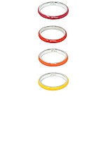 FRY POWERS The Warm Set of 4 Unicorn Rainbow Enamel Rings in Multi, view 1, click to view large image.