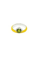 FRY POWERS Unicorn Rainbow Gem + Enamel Ring in Sunshine & Peridot, view 1, click to view large image.
