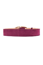 Gabriela Hearst Lozewce Suede Belt in Deep Bordeaux, view 2, click to view large image.