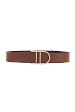 Gabriela Hearst Reversible Neala Belt in Black & Cognac, view 2, click to view large image.