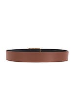 Gabriela Hearst Reversible Neala Belt in Black & Cognac, view 4, click to view large image.