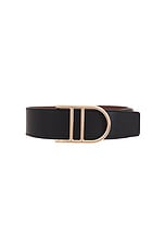 Gabriela Hearst Reversible Neala Belt in Black & Cognac, view 5, click to view large image.