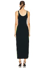 Gabriela Hearst Ives Dress in Black, Fluorescent Green, & Lime Adamite, view 3, click to view large image.